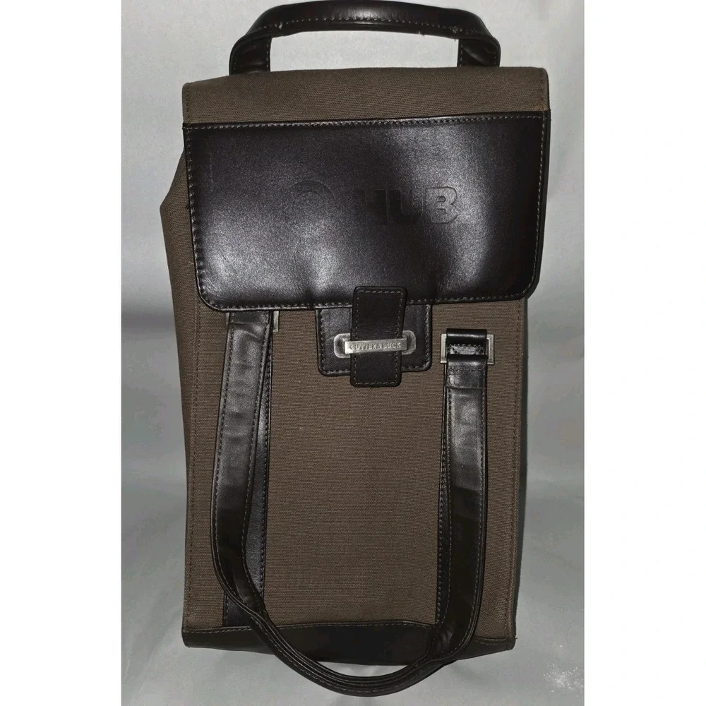 Cutter & Buck American Classics Brown Canvas & Leather Tall Pouch Bag MSRP  $165
